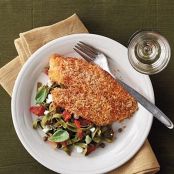 Crispy Oven-Baked Tilapia with Lemon-Tomato Fettuccine