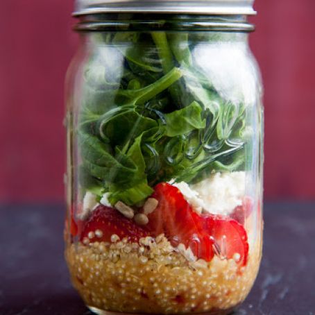 QUINOA - Strawberry Spinach Salad with Strawberry-Lime Vinaigrette