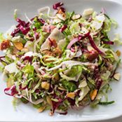 Brussels Sprout Salad with Warm Bacon Vinaigrette