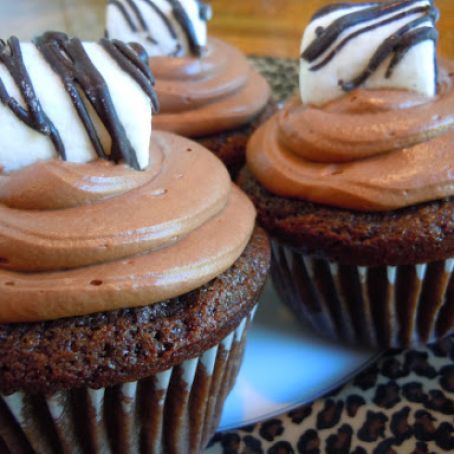Chocolate Cupcakes with Chocolate Marshmallow Buttercream Frosting