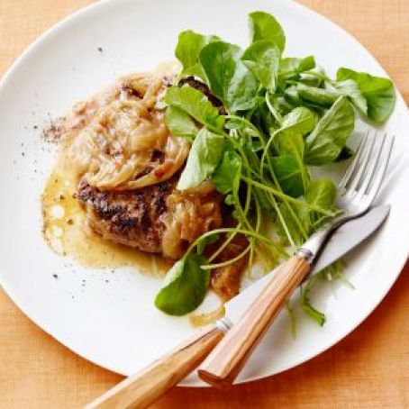 Salisbury Steaks with French Onion Gravy (Rachael Ray)