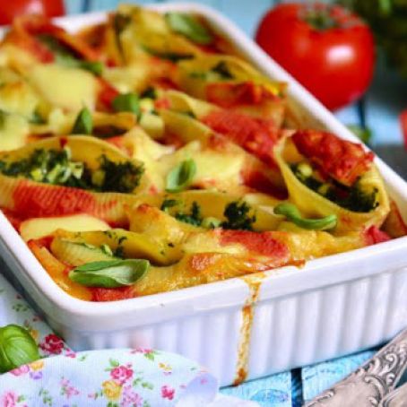 Large Pasta Shells Filled With Spinach & Ricotta