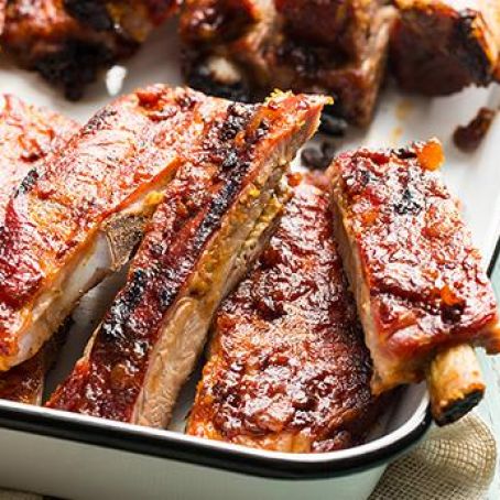 Classic Barbecue Pork Ribs with Smoky Bacon Barbecue Sauce
