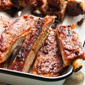 Classic Barbecue Pork Ribs with Smoky Bacon Barbecue Sauce