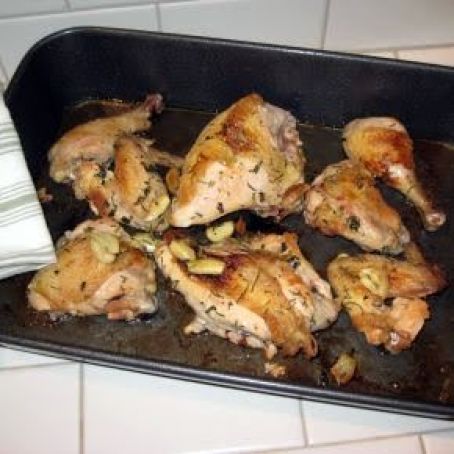 Roast Chicken Parts with Olive Oil or Butter
