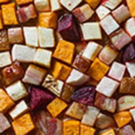 Bacon-Roasted Roots with Rosemary Honey