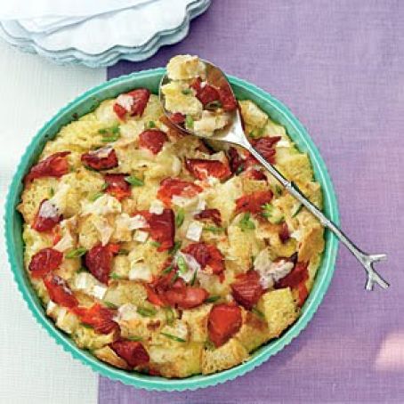 Salmon and Brie Breakfast Strata