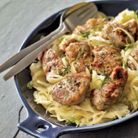Pork Tenderloin Braised with Elderflower and Fennel