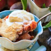 Old Fashioned Peach Cobbler with a double crust