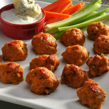 Mini Buffalo Chicken Bites with Blue Cheese Dressing