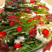 Grilled Romaine Saladwith Creamy Blue Cheese Dressing