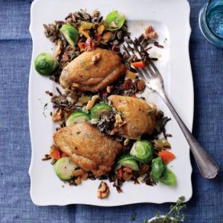 Braised Chicken Thighs with Wild Rice Pilaf