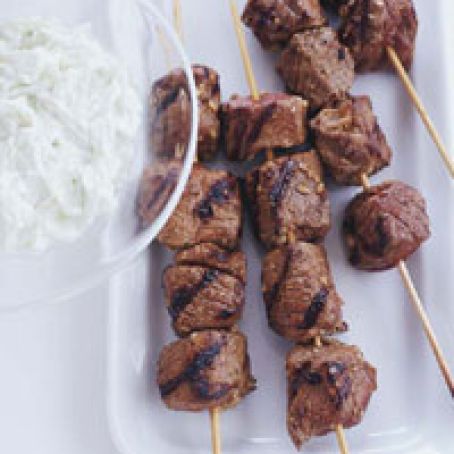 Lamb Kebabs with Cool Cucumber Salad