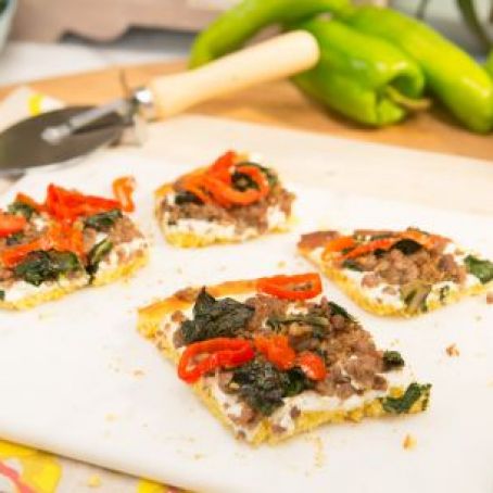 Sausage and Chard White Cornbread Pizza