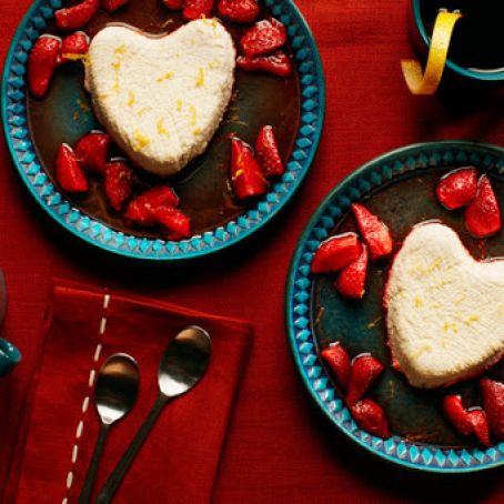 Coeur à la Crème With Roasted Strawberry Sauce