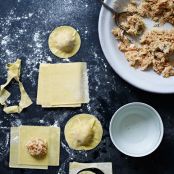 Crab Ravioli with Shallot Cream