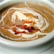 Golden Cream of Mushroom Soup with Crispy Shallots