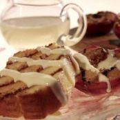 Grilled Pound Cake with Cream Cheese Glaze and Grilled Peaches