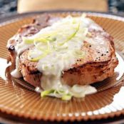 Pork Chops with blue cheese sauce