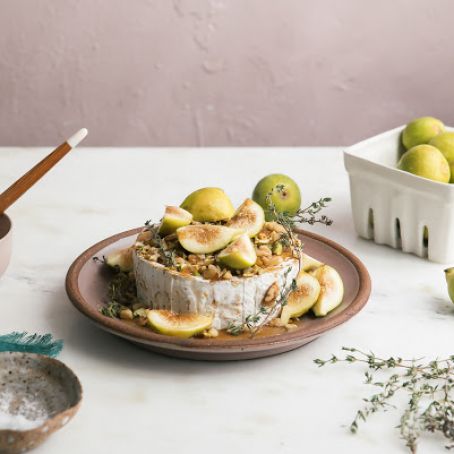 Melty Baked Brie with Walnuts, Honey and Figs