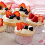 Berry Topped White cupcakes