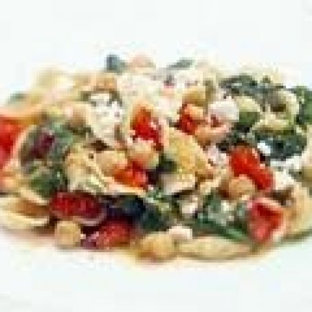 Orecchiette with Greens, Garbanzo Beans and Ricotta Salata