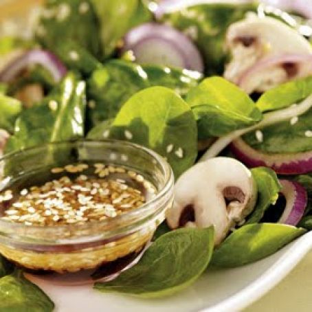 Spinach Salad with Hot Sesame Dressing