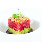 Ahi Tuna Tartare w/ Avocado, Crispy Shallots & Soy-Sesame Dressing