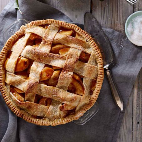 Salted Caramel Apple Pie with Lattice Crust