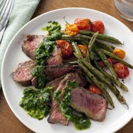 Grilled Steak with Green Beans