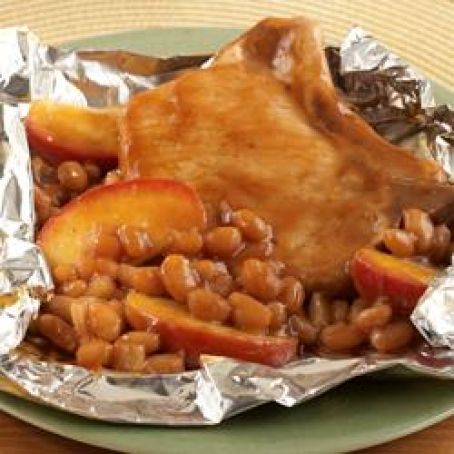 Pork Chop-Apple-Bean Packets
