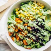 Spicy Southwestern Salad with Avocado Dressing