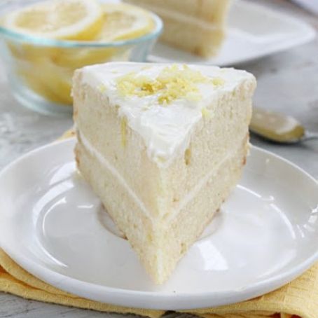 Lemon Layer Cake with Homemade Lemon Curd and Mascarpone Frosting