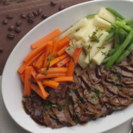 Coffee-Braised Pot Roast with Caramelized Onions