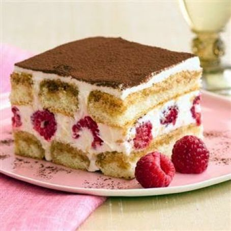 Saigon Cinnamon Tiramisu with Fresh Raspberries