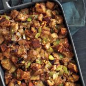 Sausage Apple Dressing with Bacon & Mushrooms