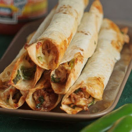 Baked Chicken and Spinach Flautas