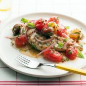 Grilled Chicken Breast with Marinated Cherry Tomato Salad