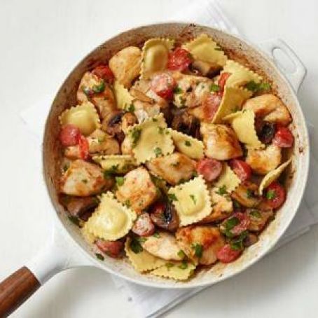 SKILLET CHICKEN AND RAVIOLI