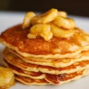 Banana Pancakes with Caramel-Banana Syrup