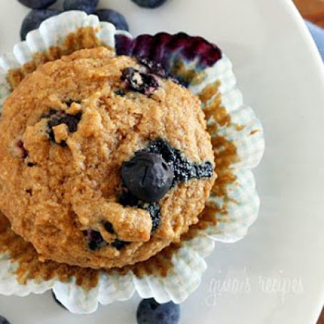 Low Fat Whole Wheat Blueberry Muffins