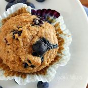 Low Fat Whole Wheat Blueberry Muffins