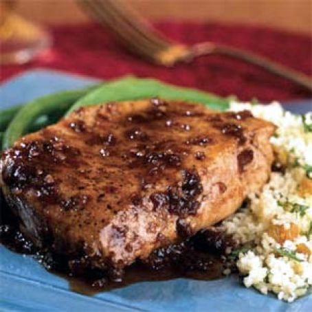 Balsamic Plum Glazed Pork Chops
