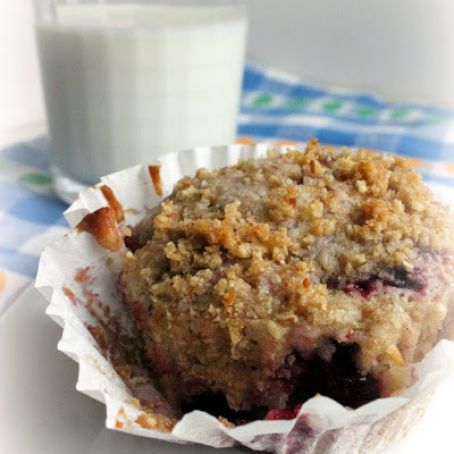 Double Berry Crumb Muffins