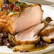 Slow-Cooked Pork Loin with Dried Cherries and Baby Onions