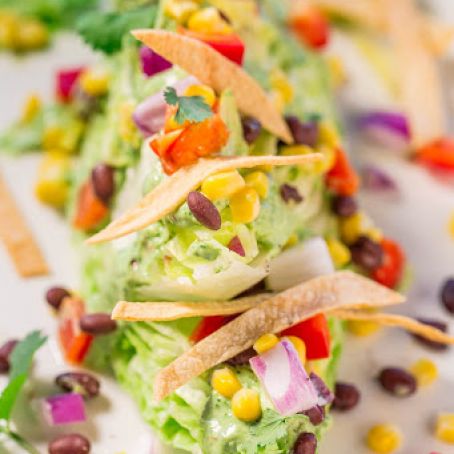 Mexican Wedge Salad with Creamy Avocado-Cilantro Dressing