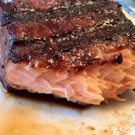 Grilled Salmon with Soy Sauce and Brown Sugar