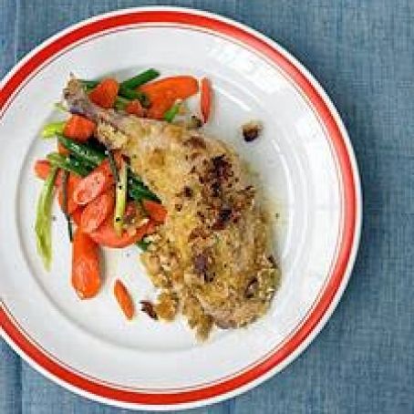 Crispy Mustard Chicken with Carrots