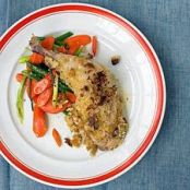 Crispy Mustard Chicken with Carrots