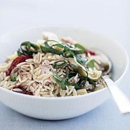 Lemony Orzo with Tuna and Artichoke Hearts